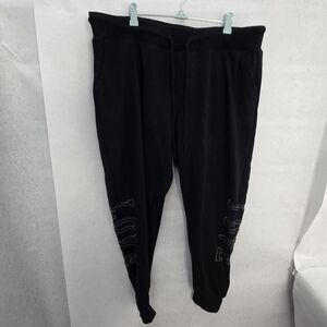Reflex Black Jogger Pants with "Love"